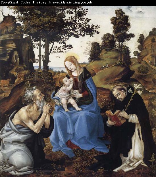 Filippino Lippi THe Virgin and Child with Saints Jerome and Dominic